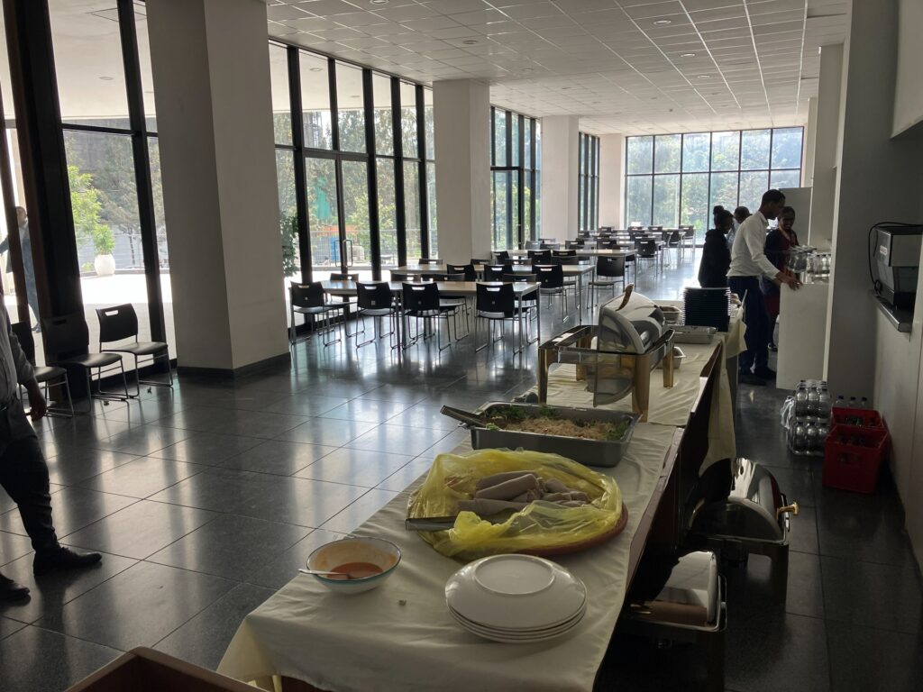 Cafeteria using catering service.
